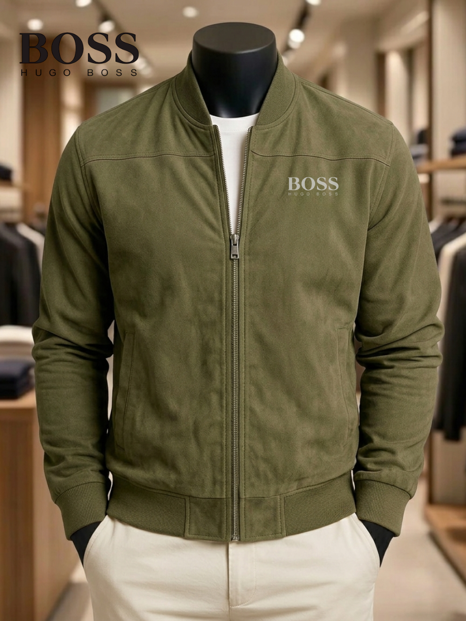 B0SS | Suede Bomber Jacket