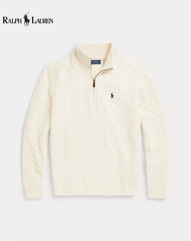 R.L. | Unisex Cable Knit Quarter-Zip