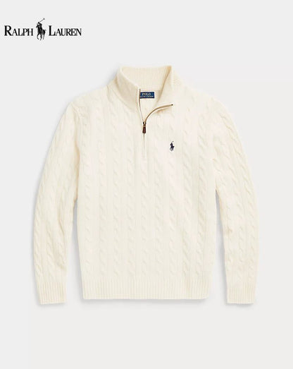 R.L. | Unisex Cable Knit Quarter-Zip