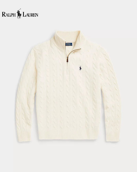R.L. | Unisex Cable Knit Quarter-Zip