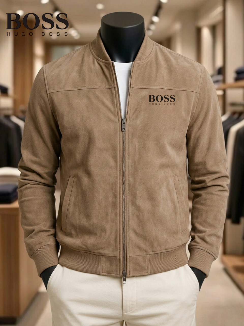 B0SS | Suede Bomber Jacket