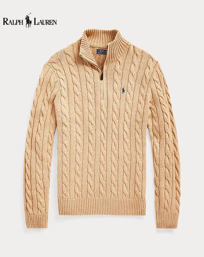 R.L. | Unisex Cable Knit Quarter-Zip