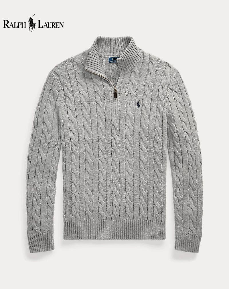 R.L. | Unisex Cable Knit Quarter-Zip