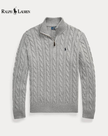 R.L. | Unisex Cable Knit Quarter-Zip