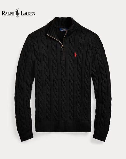 R.L. | Unisex Cable Knit Quarter-Zip