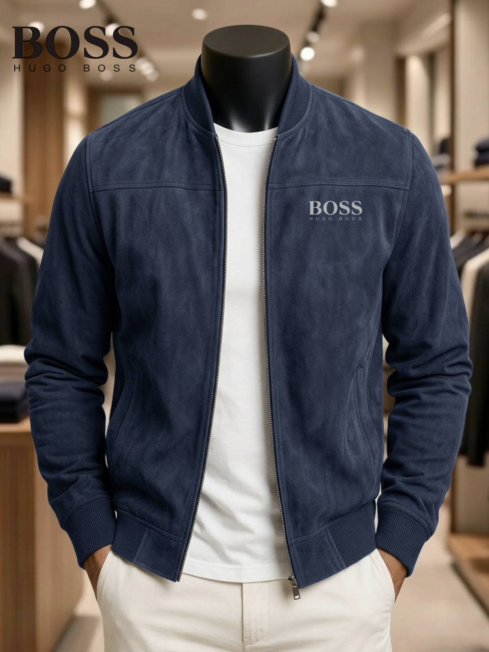 B0SS | Suede Bomber Jacket