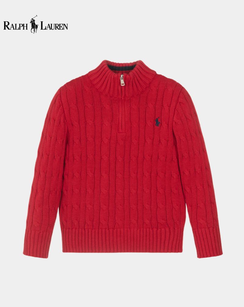 R.L. | Unisex Cable Knit Quarter-Zip