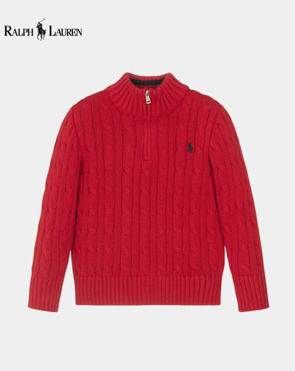 R.L. | Unisex Cable Knit Quarter-Zip